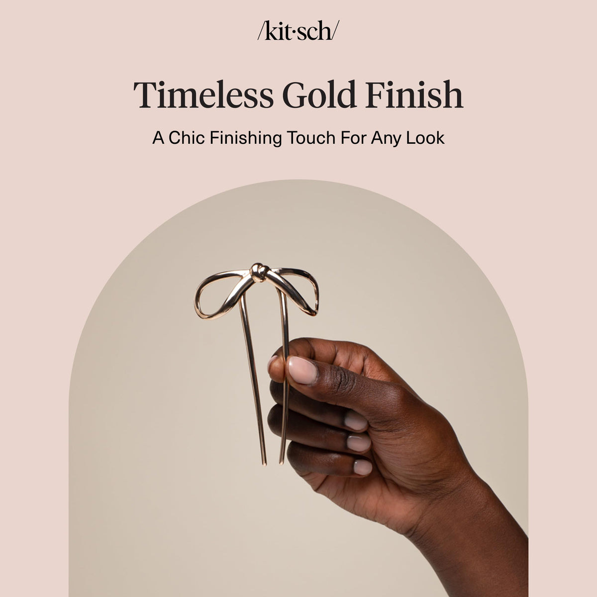 Kitsch hair pin styled with evening outfit for refined accessory accent