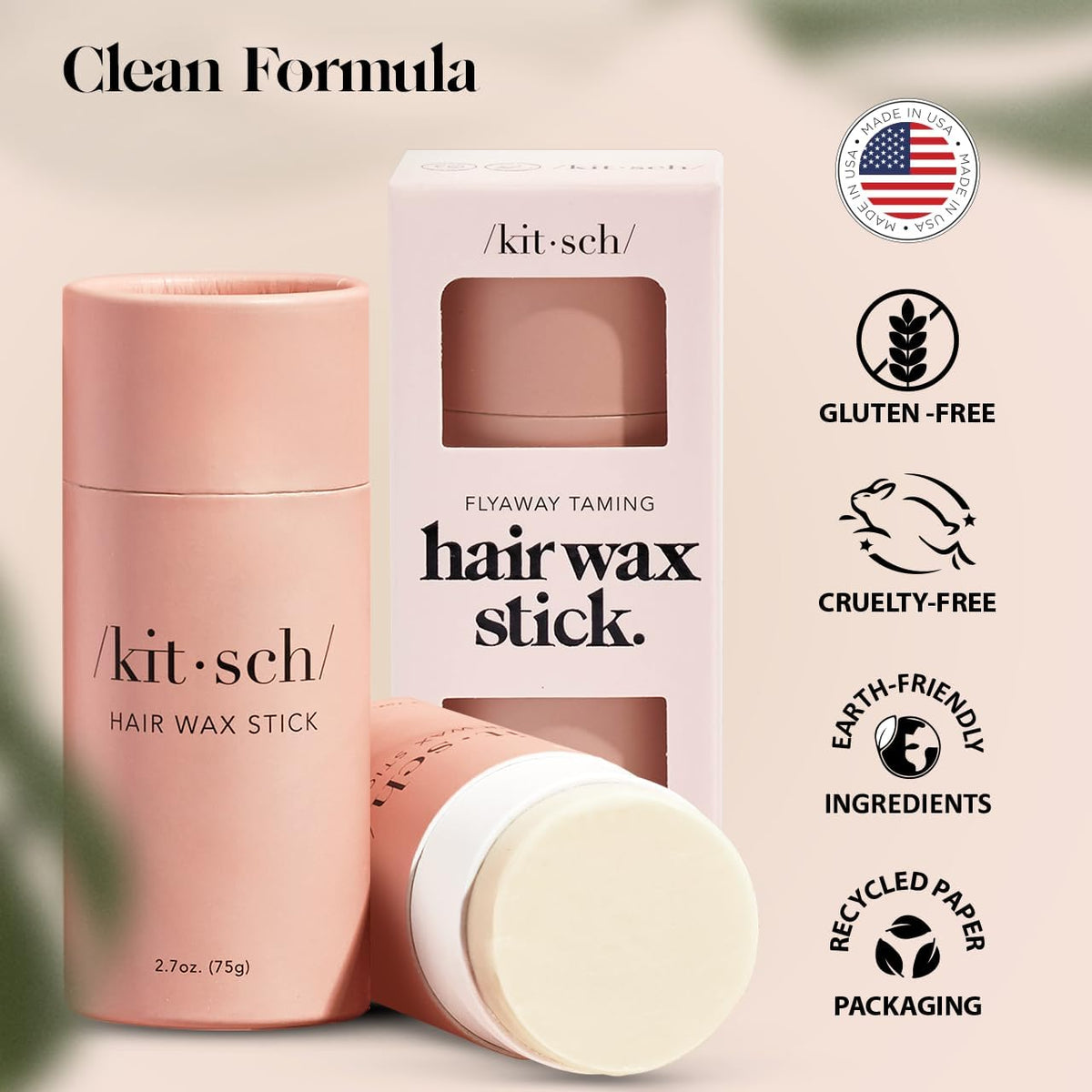 Kitsch wax stick held in hand demonstrating compact travel size