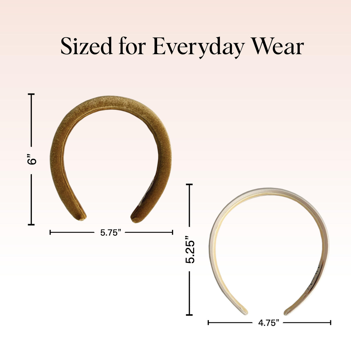 Kitsch pair of headbands laid flat to show complementary textures and colors