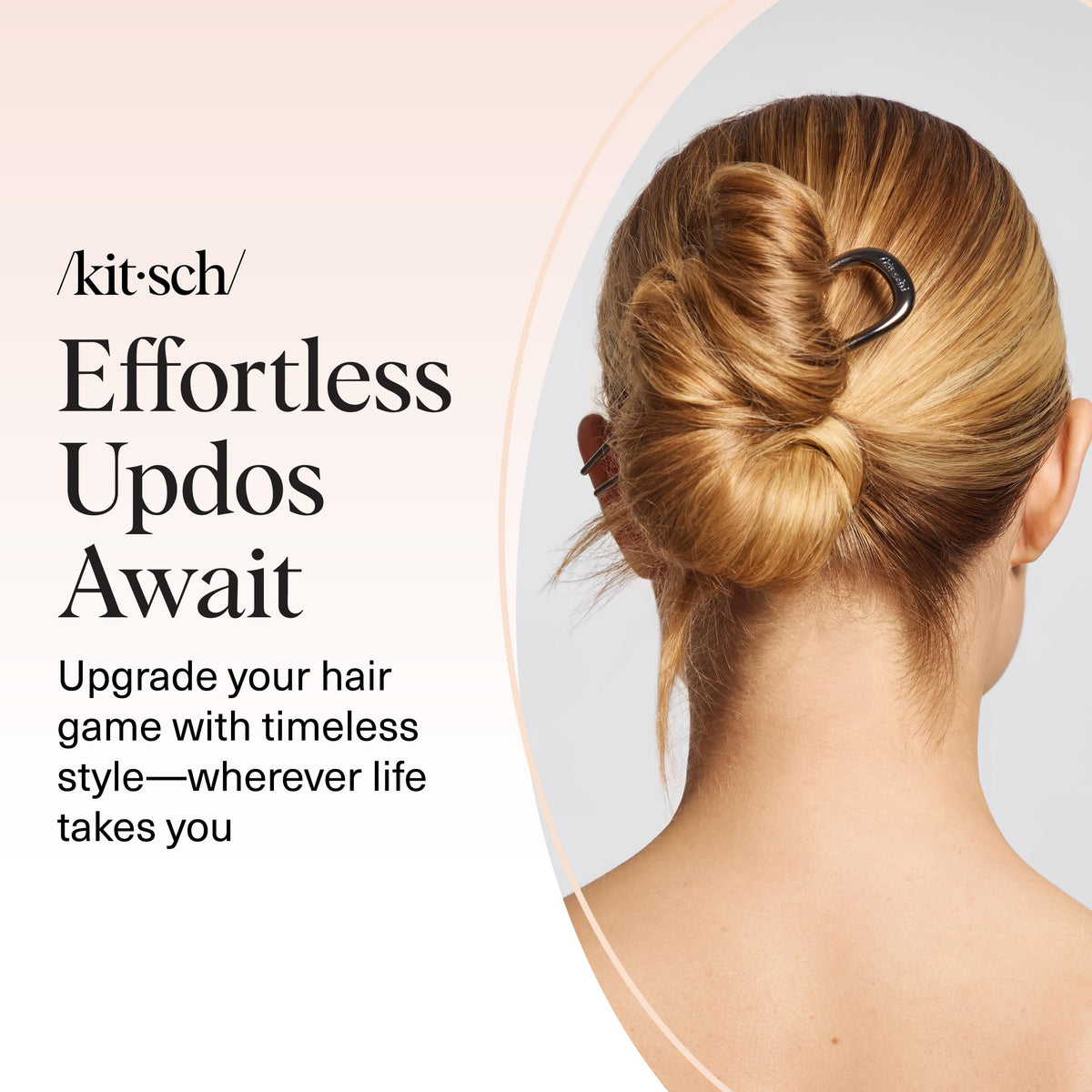 Kitsch hematite used in a bridal updo showing elegant look for special occasions