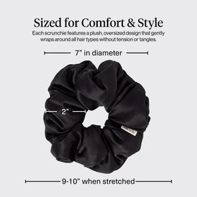 Kitsch used in a high ponytail demonstrating secure hold without creases benefit