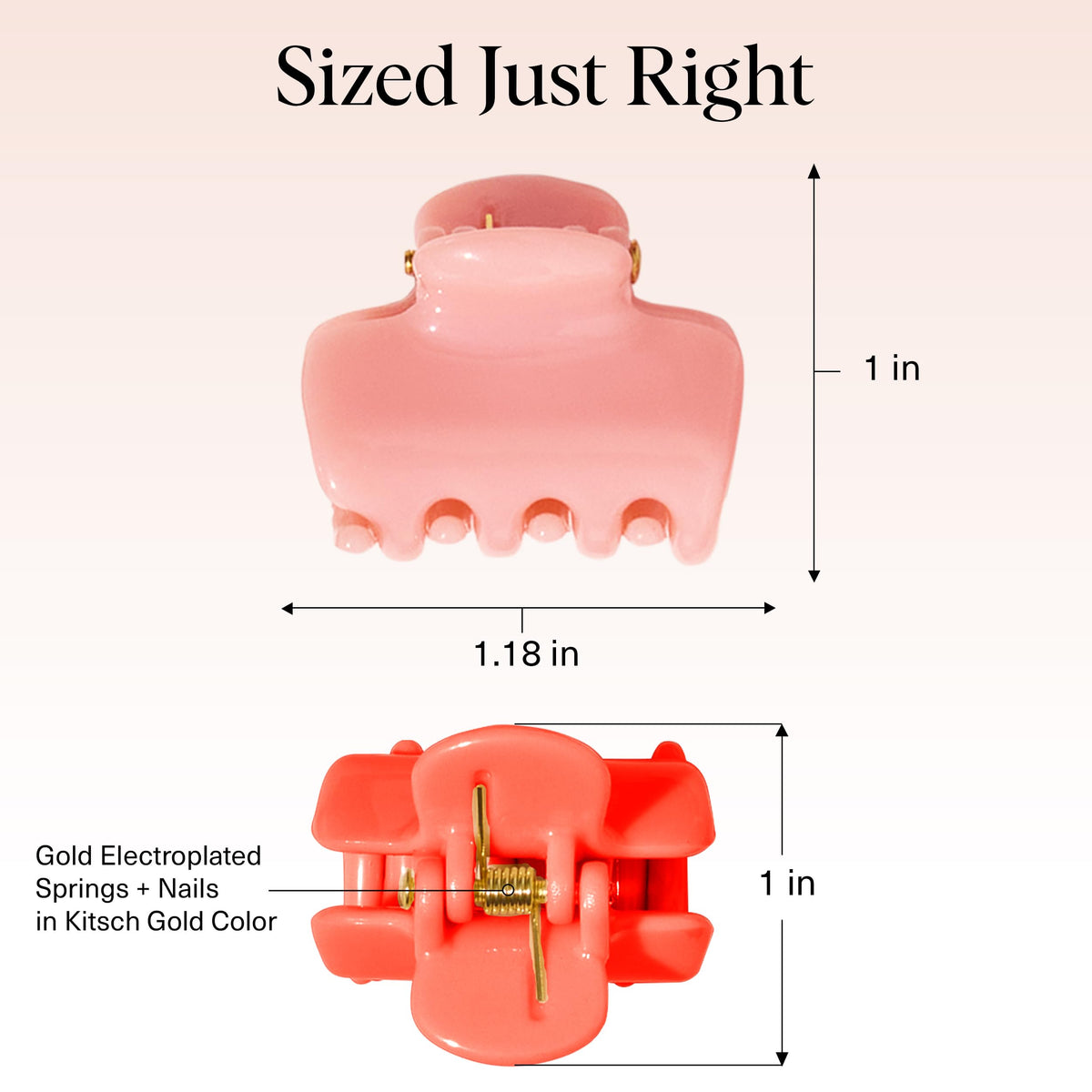 Kitsch clip securing a half-up hairstyle, adds subtle style and hold