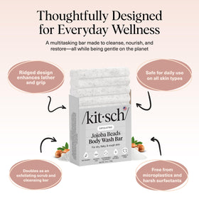 Kitsch bar used on elbow in shower to smooth rough, dry skin