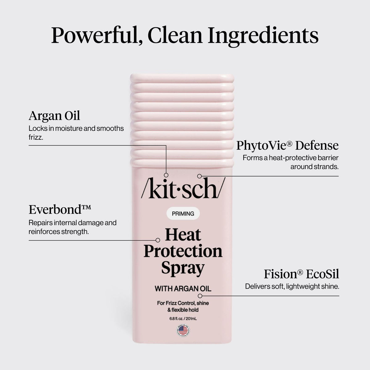 Kitsch used before flat iron to reduce breakage and smooth frizz