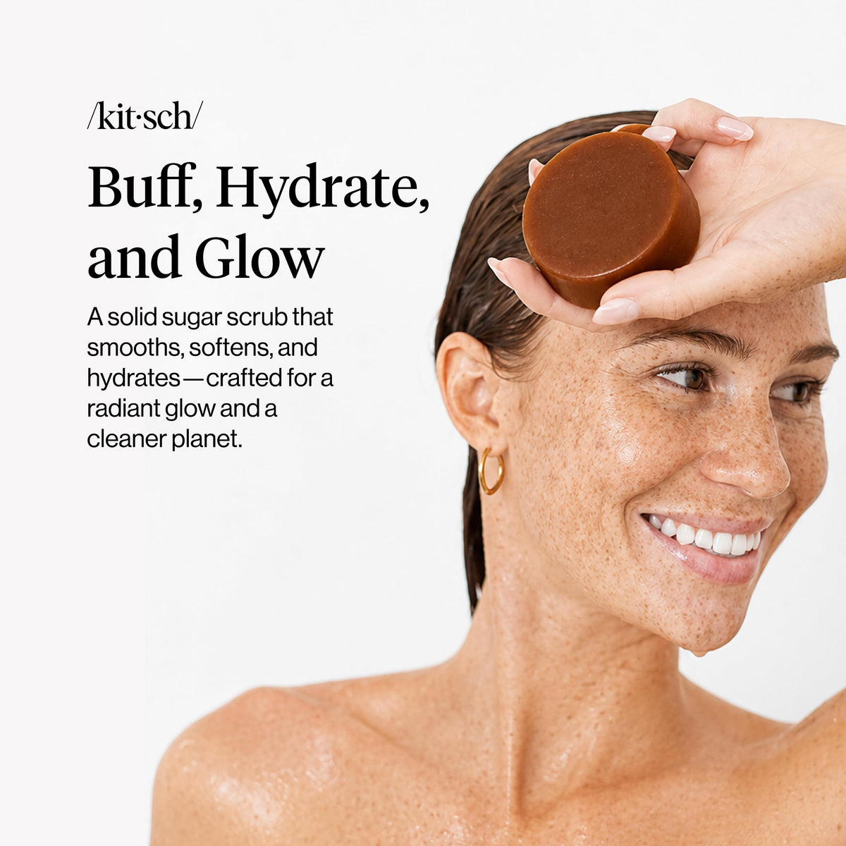 Kitsch coconut oil ingredient shot highlighting moisturizing benefit
