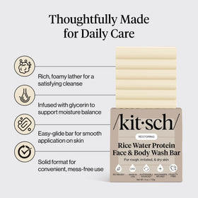 Kitsch rice and oats ingredients scene highlighting natural hydration benefit