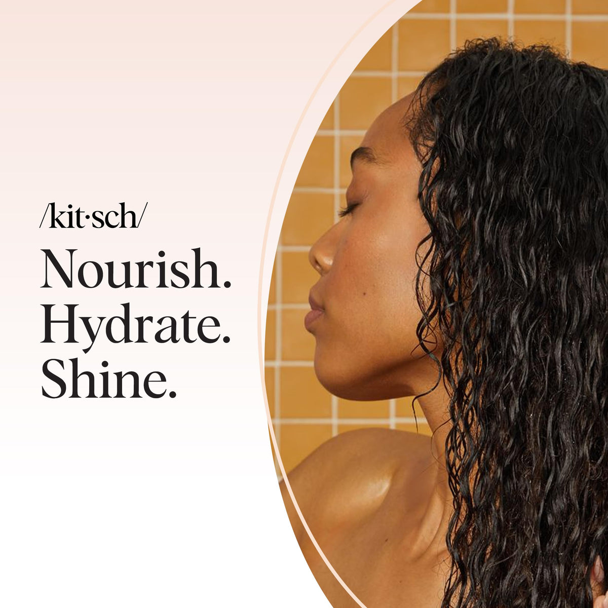 Kitsch ingredients label with botanicals illustrating plant-based formulation