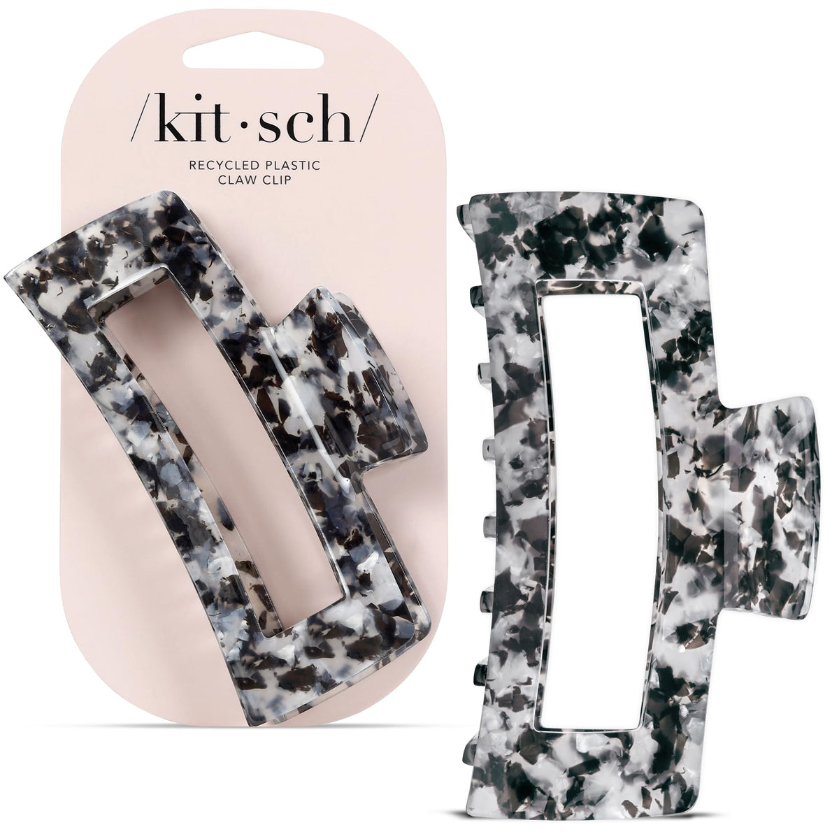 Kitsch jumbo clip front view showing sleek black shape and secure hold