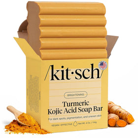 Kitsch soap front packaging showing brightening benefits and bar shape