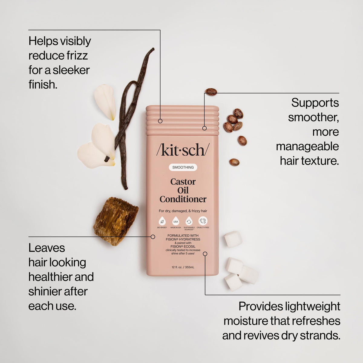 Kitsch label closeup highlighting ingredients and bio-based formula benefits for informed shoppers