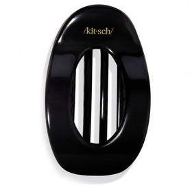 Kitsch black clip front view showing sleek flat shape and polished finish for refined styling