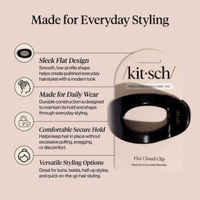 Kitsch clip securing fine hair showing gentle grip without pulling or slipping