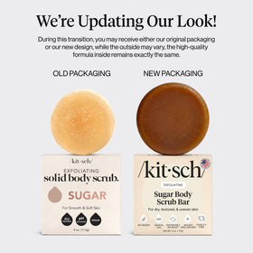 Kitsch lathered scrub bar in hand demonstrating cleansing and exfoliation