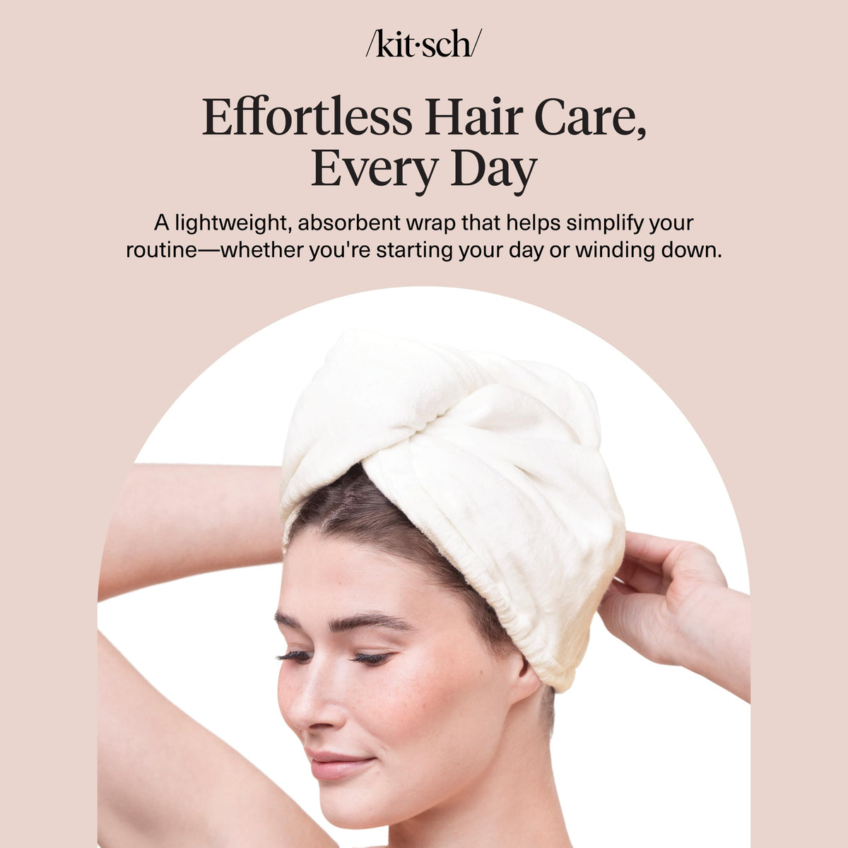 Kitsch care label close-up showing washable fabric and easy maintenance benefit