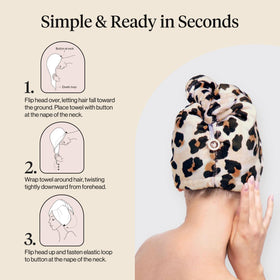 kitsch after-shower hair protected by wrap with improved curl definition and less frizz