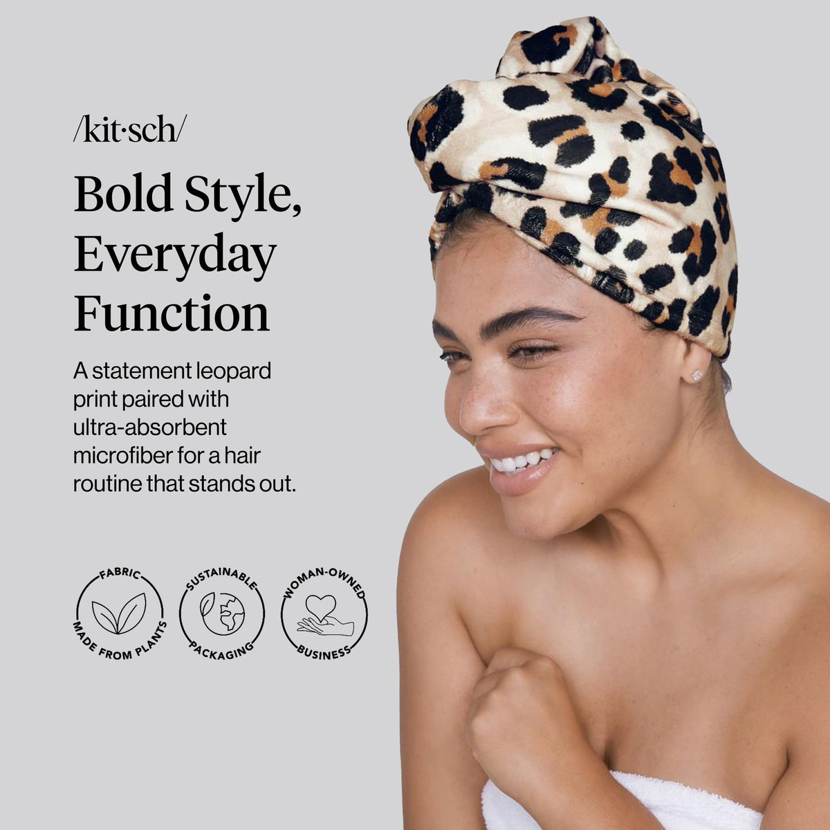 kitsch leopard microfiber fabric close-up highlighting soft texture and moisture wicking