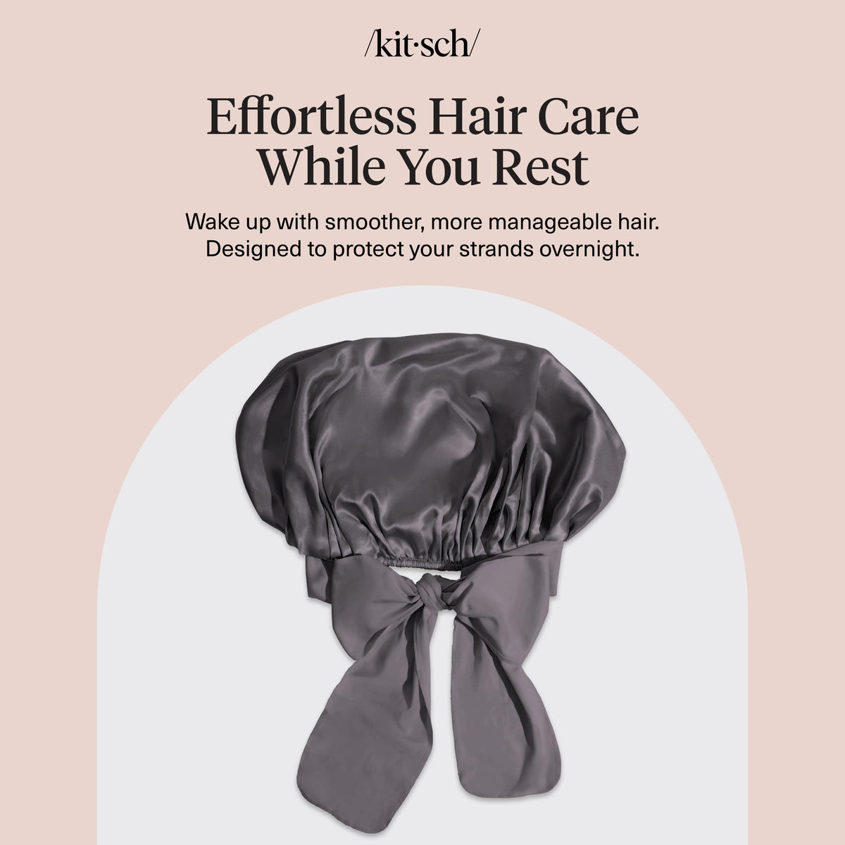 Kitsch bonnet styled on bed in bedroom scene for nightly self-care routine