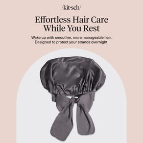 Kitsch bonnet styled on bed in bedroom scene for nightly self-care routine