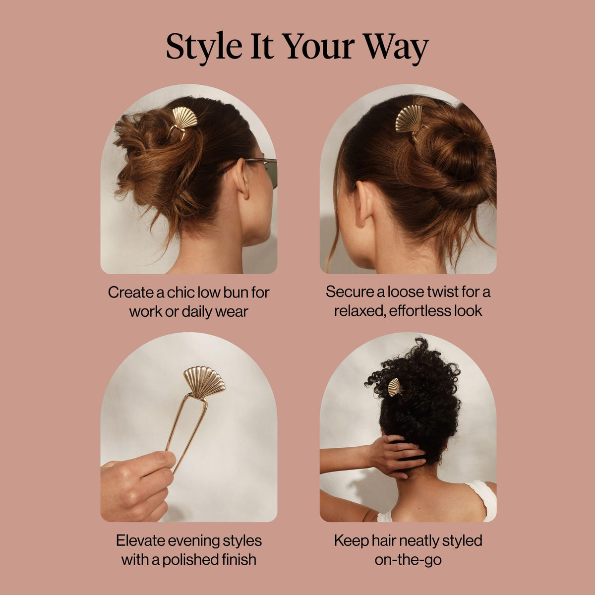 Kitsch in hair during office routine illustrating polished professional look