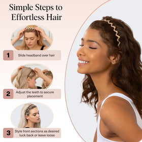 Kitsch headband in outfit setting, elevating casual-to-dressy looks
