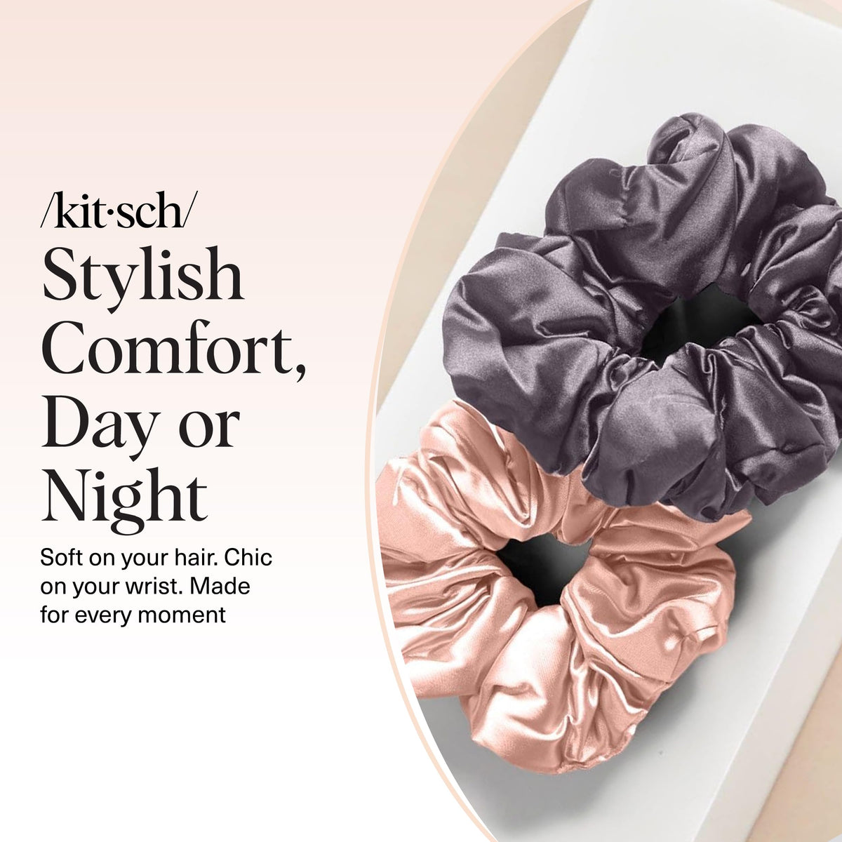 Kitsch scrunchie used during workout showing slip-resistant hold