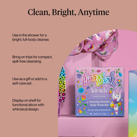 Kitsch bar in a shower scene demonstrating daily use and smooth skin results