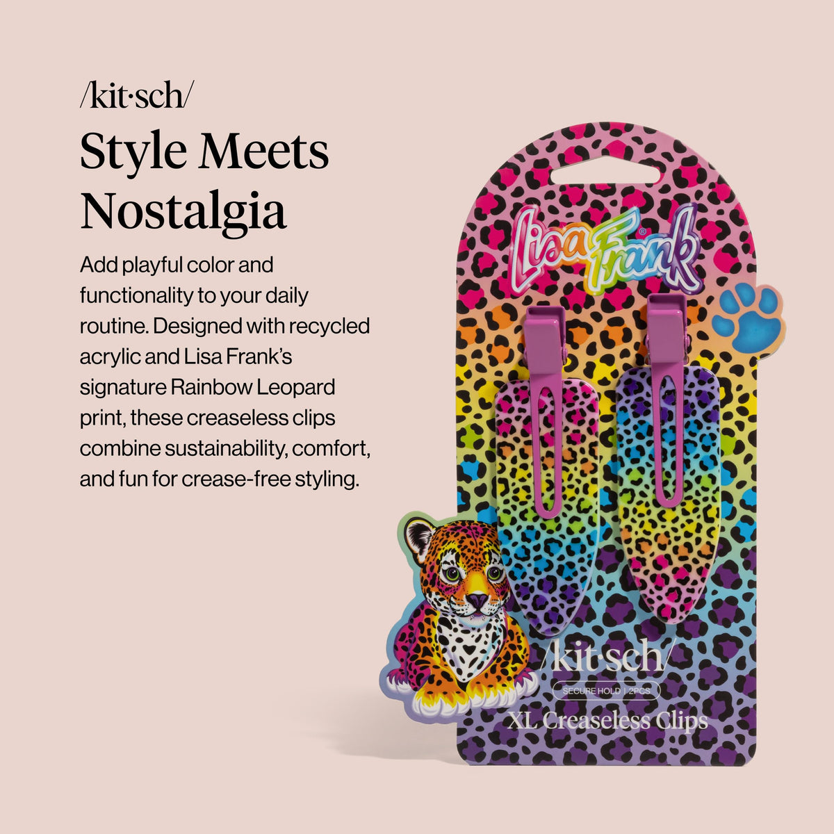 Kitsch Lisa Frank side profile displaying clip thickness and secure grip