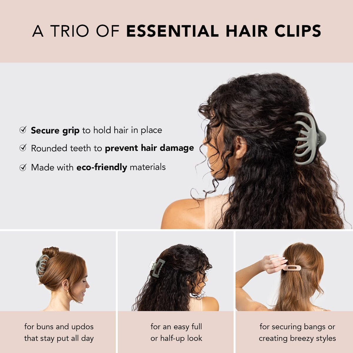 Kitsch medium open-shape clip detail highlighting smooth teeth and hold