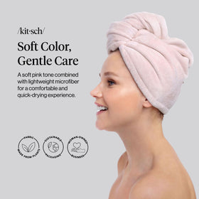 Kitsch close-up of microfiber texture highlighting soft fibers that reduce frizz