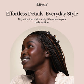 Kitsch mini clips styling before and after showing tidy hair finish
