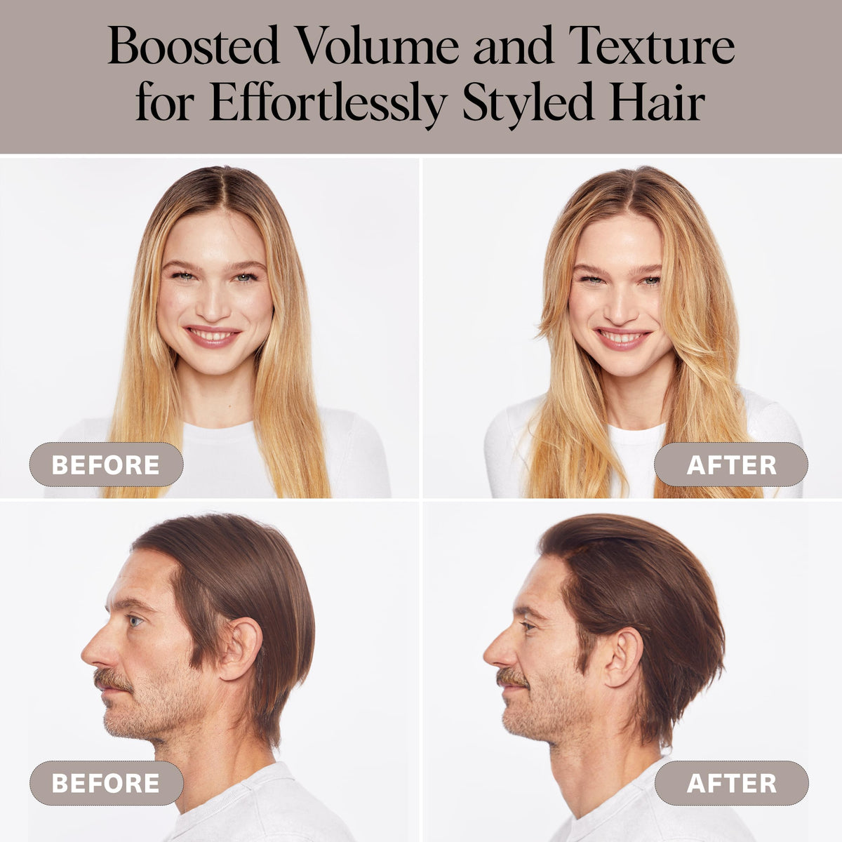 Kitsch powder blended into hair showing no white cast and natural finish