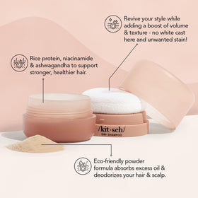 Kitsch built-in puff inside opened cap for mess-free application and control
