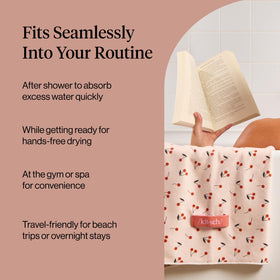 Kitsch compact towel inside gym bag showing travel-friendly convenience and fast drying