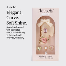 Kitsch pearlized cream finish close-up highlights chic sheen and durability