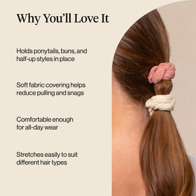 Kitsch hair tie worn on wrist as accessory, convenient and stylish on the go