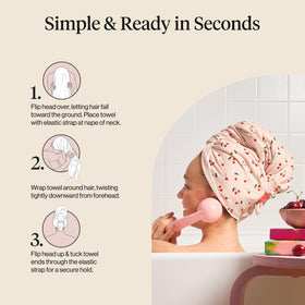 Kitsch demonstrated plopping technique on curly hair showing curl definition preservation