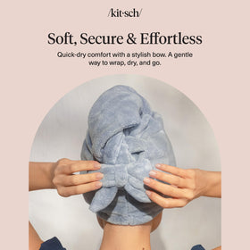 Kitsch towel styled in bathroom lifestyle scene showing daily routine convenience benefit