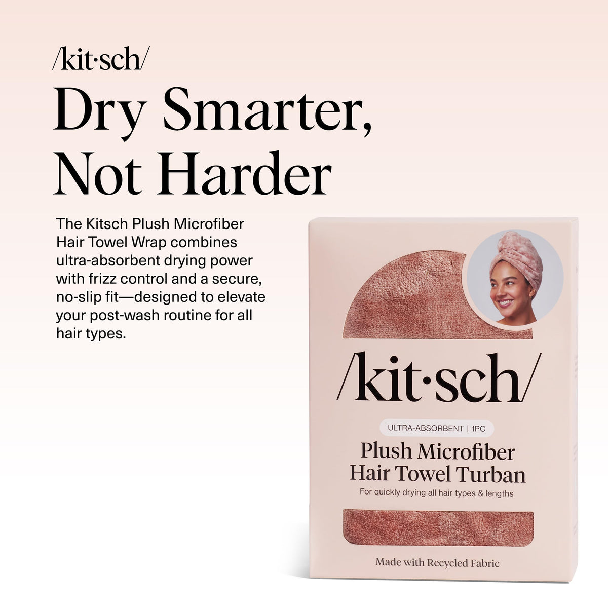 Kitsch microfiber plush close-up texture, gentle friction-free feel benefit