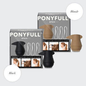 Kitsch PONYFULL hidden under hair showing discreet placement benefit