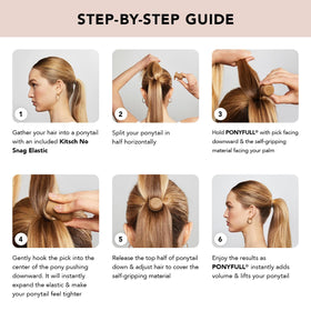 Kitsch PONYFULL in-use ponytail profile showing added volume benefit