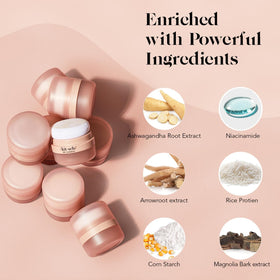 Kitsch powder texture close-up highlighting fine rice-protein formula