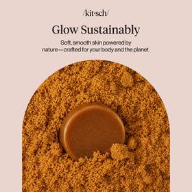 Kitsch pre-shave scrub in use on leg improving razor glide