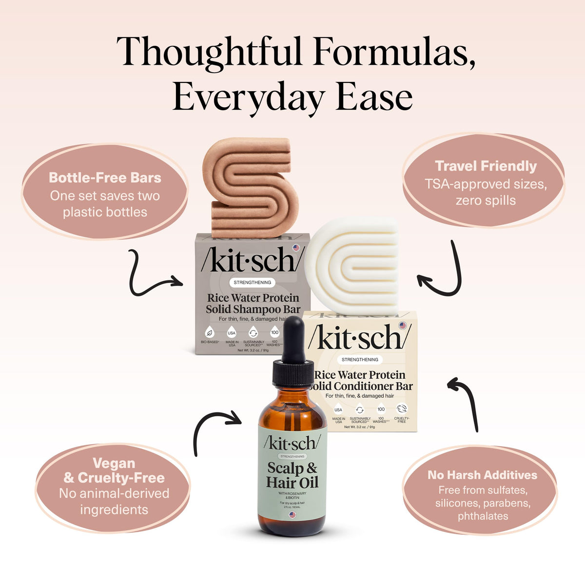 Kitsch pre-wash scalp serum bottle with applicator for easy scalp treatment