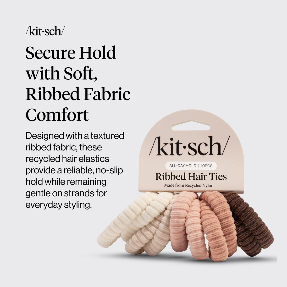 Kitsch close-up of ribbed fabric texture highlighting soft, snag-free finish