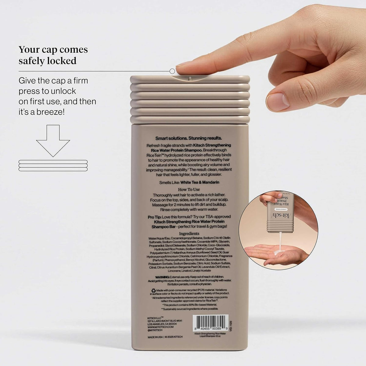 Kitsch rice protein ingredient concept illustrating strengthening action