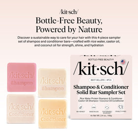 Kitsch rice water shampoo bar top view showing smooth texture and strength