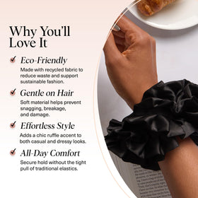 Kitsch scrunchie worn on wrist as accessory showing convenience and style