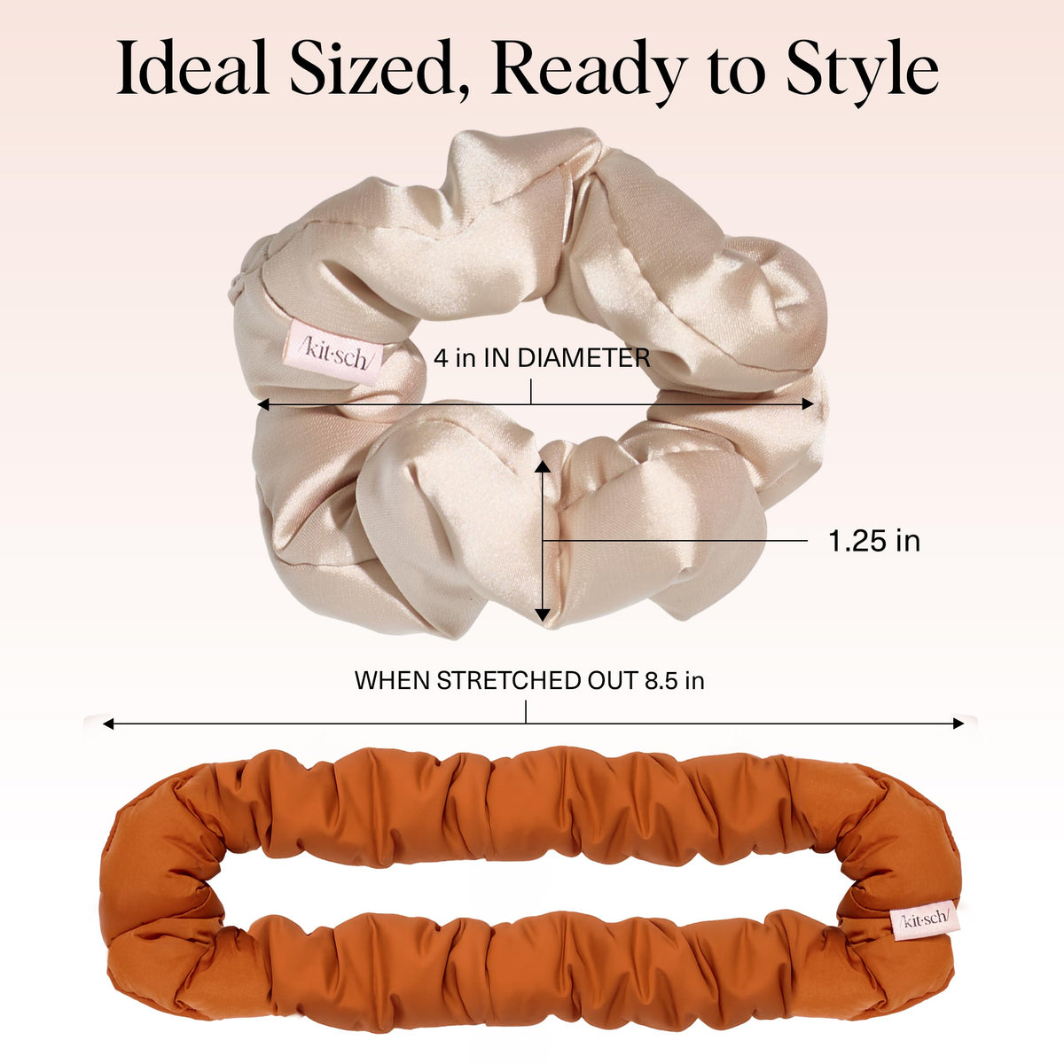 Kitsch holding high ponytail securely without pulling or creasing