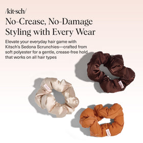 Kitsch single scrunchie closeup highlighting soft fabric and no-crease benefit