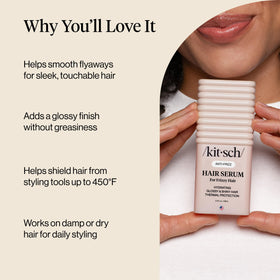 Kitsch pump dispensing a drop of serum to demonstrate fast-absorbing texture